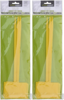 Pro Garden Plantetiketten / platenlabels - 10x - geel - kunststof - 36 cm - steeketiketten