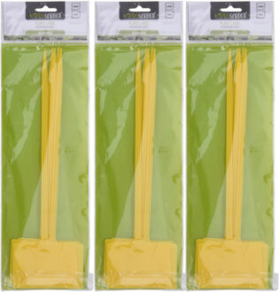 Pro Garden Plantetiketten / platenlabels - 15x - geel - kunststof - 36 cm - steeketiketten