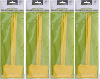 Pro Garden Plantetiketten / platenlabels - 20x - geel - kunststof - 36 cm - steeketiketten