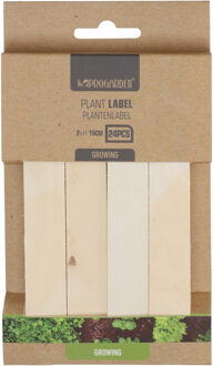 Pro Garden Plantetiketten / platenlabels - 24x - hout - 15 x 2 cm - steeketiketten