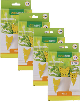 Pro Garden Rouwvliegen plakstrips - 32x stuks - geel - kleefstrips - rouwvliegjes bestrijden