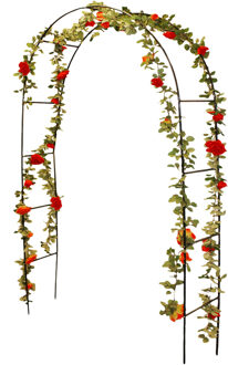 Pro Garden Rozen/tuin boog - donkergroen - metaal - 140 x 240 cm - klimplanten rozen boog