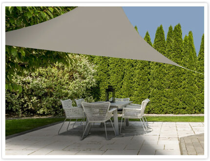 Pro Garden Schaduwdoek/zonnescherm - polyester - zandkleurig - 3 x 3 x 3 meter