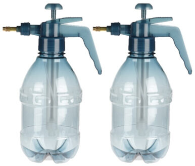 Pro Garden Set van 2x stuks kunststof drukspuiten/plantensproeiers blauw 1,5 L