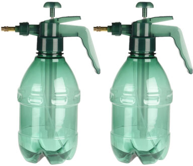 Pro Garden Set van 2x stuks kunststof drukspuiten/plantensproeiers groen 1,5 L