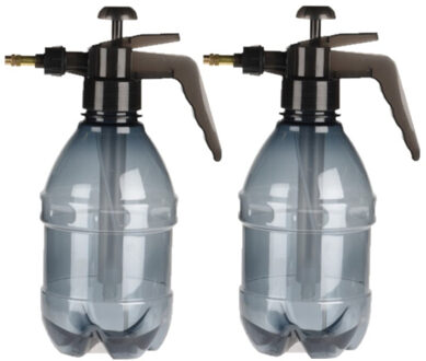 Pro Garden Set van 2x stuks kunststof drukspuiten/plantensproeiers zwart 1,5 L