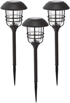 Pro Garden Set van 6x stuks solar tuinlampen/prikspots op zonne-energie 59 cm - Prikspots tuinverlichting