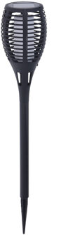 Pro Garden Solar fakkels/toorts - zwart - met vlam effect - zonne-energie - 49 cm - tuinverlichting