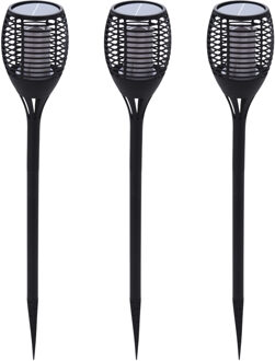 Pro Garden Solar tuinlamp/fakkel 3 in 1 met vlameffect op zonne- 3x -energie 78 cm