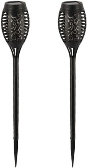Pro Garden Solar tuinlamp / fakkel / prikspot - 2x - vlameffect - zonne-energie - 51 cm