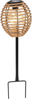 Pro Garden Solar tuinlamp / prikspot - warm wit - 13 x 13 x 52 cm - tuinverlichting