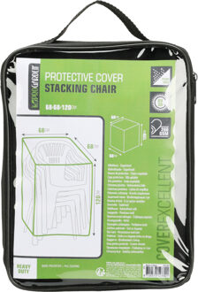 Pro Garden Stapelstoelhoes - zwart - polyester - 68 x 68 x 120 cm - waterdicht - stoelhoes