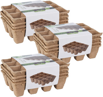 Pro Garden Stekpotje / kweekpot - 16x stuks - 16 x 12 x 5 cm - turfpotjes - moestuinpotjes
