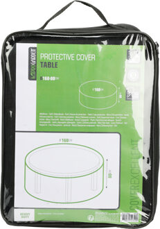 Pro Garden Tafelhoes - zwart - polyester - D160 x 80 cm - waterdicht - ronde hoes