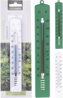 Pro Garden Thermometer Voor Binnen En Buiten -30 Tot +50 GrCelsius 17 Cm Lang Wit Of Groen Assorti