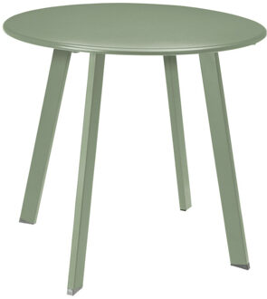 Pro Garden Tuin bijzettafeltje - groen - metaal - Dia 50 cm - rond - koffietafel