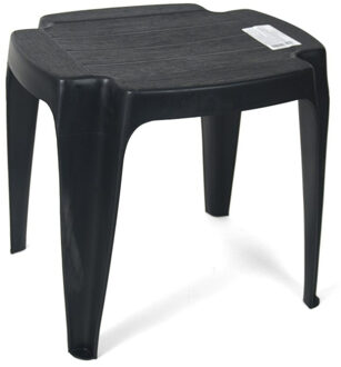 Pro Garden Tuin bijzettafeltje/voetenbankje - antraciet - kunststof - 42 x 37 x 38 cm