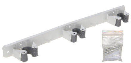 Pro Garden Tuin gereedschap houders/klemmen - rail 3x stuks klemmen - voor stelen - opbergsysteem