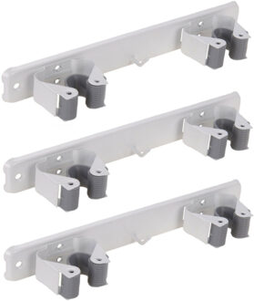 Pro Garden Tuin gereedschap houders/klemmen - rail 6x stuks klemmen - voor stelen - opbergsysteem