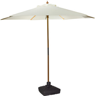 Pro Garden Tuin parasol Malta - D250 cm - wit - kantelbaar - incl parasolvoet