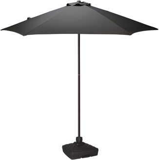 Pro Garden Tuin parasol Menorca - D230 cm - antraciet - kantelbaar - incl parasolvoet