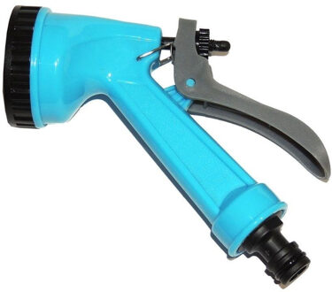 Pro Garden Tuinslang water geven sproeikop - zwart/blauw - 5 functies - kunststof