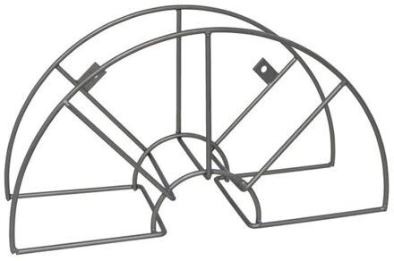 Pro Garden Tuinslanghouder metaal - zilver - 43 x 16 x 23 cm - wandbevestiging