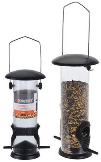 Pro Garden Tuinvogels hangende voeder silo - 8 x 23 cm - Winter vogelvoer serveren