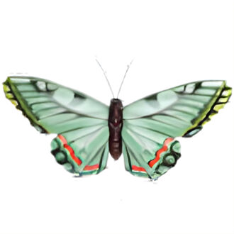 Pro Garden Wanddecoratie vlinder - groen - 49 x 34 cm - metaal - muurdecoratie / schutting / tuin