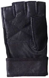 Pro leder bodybuilding vingerloze handschoenen - maat L Zwart