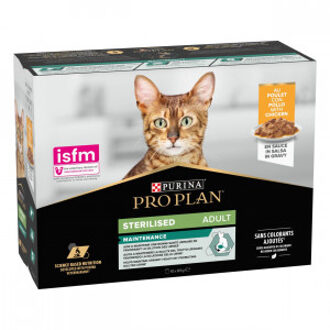 Pro Plan Kat Sterilised Nutrisavour - Kattenvoer Kip - 10 x 85 g