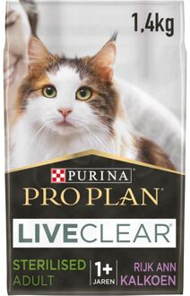 Pro Plan LiveClear Sterilised Adult Kalkoen - Kattenvoer - 1.4kg