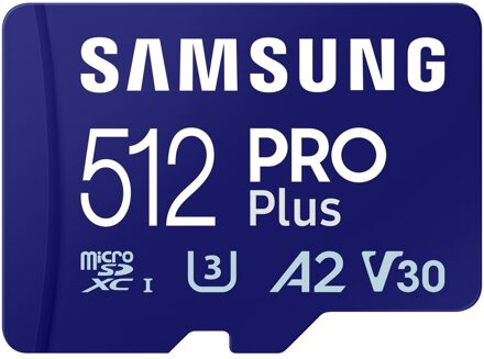 Pro Plus 512GB + SD-adapter Micro SD-kaart Blauw