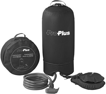 Pro Plus Luxe kampeer buiten douche / reisdouche met voetpomp 11 liter - Campingdouches Zwart