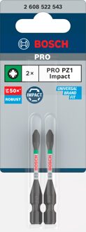 PRO Pozidriv slagschroefbit | PZ1 | 55 mm | 2 stuks - 2608522543