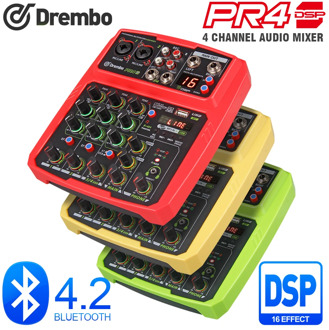 PRO PR4 4channel Protable digital audio mixer console with 16 DSP effect Sound Card,bluetooth, USB, for Karaoke DJ PC Recording
