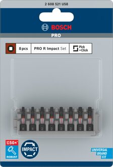 PRO R Impact bits | R1 (x2) | R2 (x4) | R3 (x2) | 55 mm | 8 stuks - 2608521U58