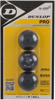 PRO  - Squashballen wedstrijdspeler - 3bal blister - zwart