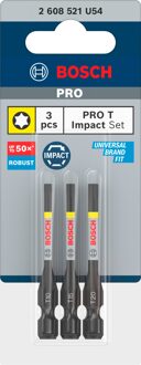 PRO T Impact bits | T10 | T15 | T20 | 55 mm | 3 stuks - 2608521U54