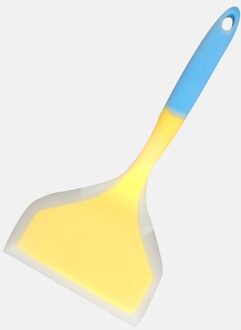 Pro Thuis Kookgerei Siliconen Spatels Keuken Schraper Rundvlees Vlees Ei Breed Pizza Schop Non-stick Turners Voedsel Lifters geel en blauw