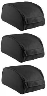 Proact 3x stuks zwarte schoenentas/reistas 9 liter 35 x 19 x 16 cm