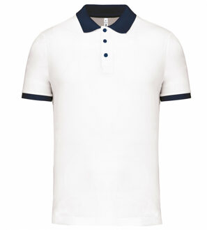 Proact Poloshirt Sport Pro premium quality - wit/navy - mesh polyester - voor heren 2XL