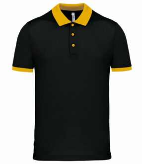 Proact Poloshirt Sport Pro premium quality - zwart/geel - mesh polyester - voor heren 2XL