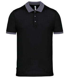 Proact Poloshirt Sport Pro premium quality - zwart/grijs - mesh polyester - voor heren XL