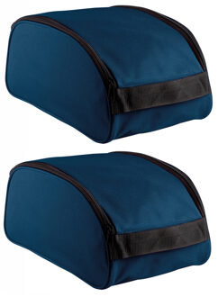 Proact Schoenentas reizen - 2x - 9L - 35 x 19 x 16 cm - blauw - polyester - schoenen opbergen