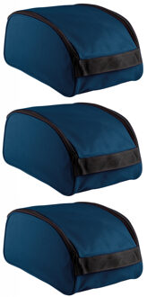Proact Schoenentas reizen - 3x - 9L - 35 x 19 x 16 cm - blauw - polyester - schoenen opbergen