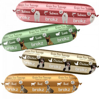 Probeerpakket Brekz graanvrije worsten voor de hond 1 x 4 stuks