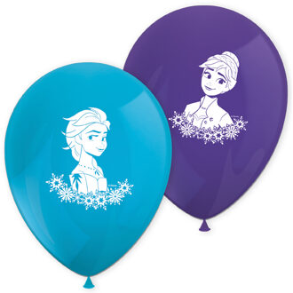 Procos Ballonnen Frozen Ii Junior 28 Cm Latex Paars/blauw 8 Stuks