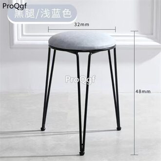 Prodgf 1 Set 48*32Cm Pu Leer Zwart Been Nordic Eenvoudige Woonkamer Gebruik Moderne Kruk 21