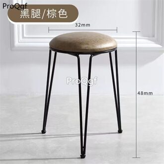 Prodgf 1 Set 48*32Cm Pu Leer Zwart Been Nordic Eenvoudige Woonkamer Gebruik Moderne Kruk